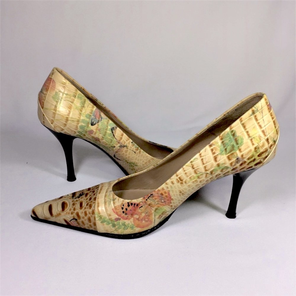 Loriblu Vintage Painted Leather Italian Pumps